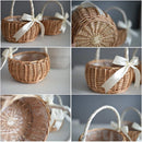 panier de fleurs de mariage tissé à la main pour rangement et pique-nique