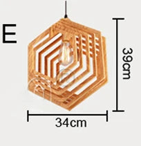 suspension en bois moderne style nordique goutte d'eau décorative idéale loft - vue 11 sur 11