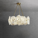lustre créatif en tranche de marbre avec suspension led