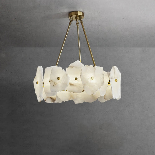 lustre créatif en tranche de marbre avec suspension led