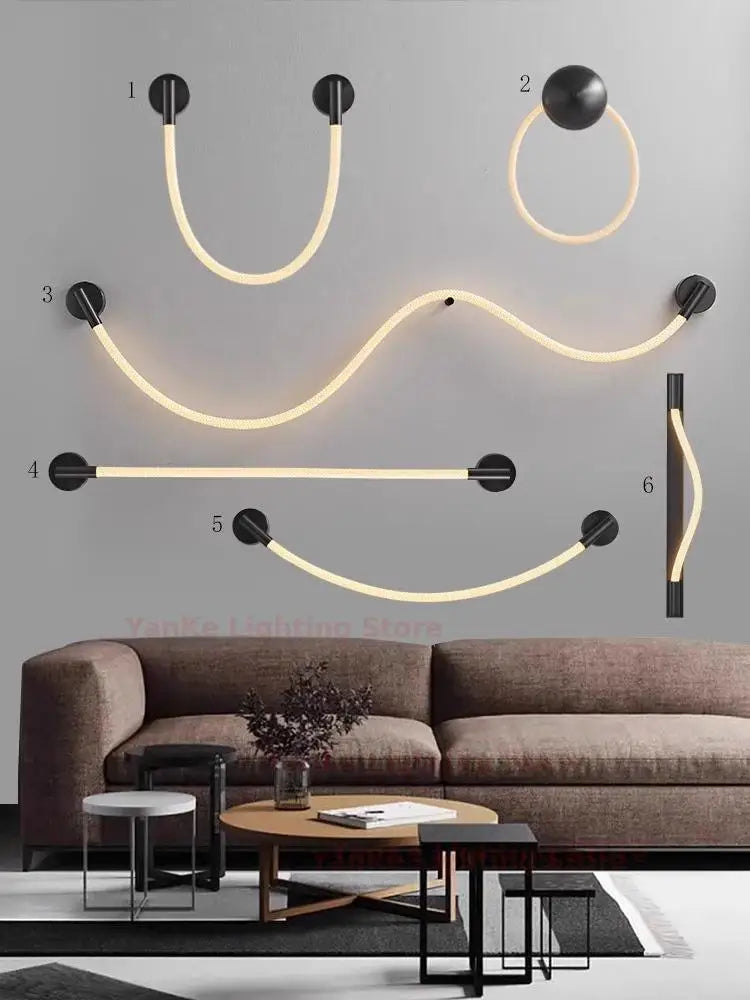 applique murale minimaliste moderne en silicone de luxe