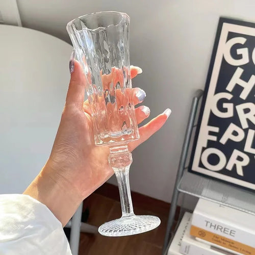 Verres champagne cristal stries style retro multiboissons
