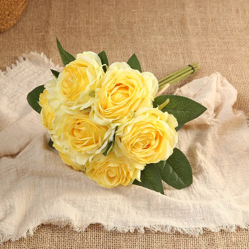 bouquet de roses artificielles décoration intérieure et extérieure fleurs faux - vue 9 sur 18