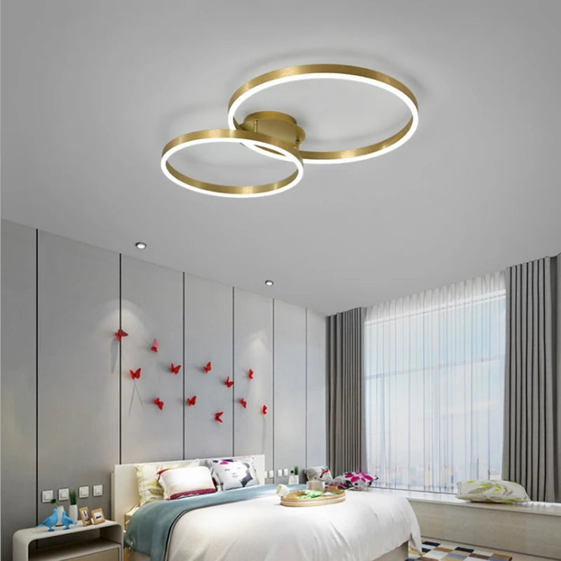 Modern LED super bright circular ceiling light in living room, Nordic restaurant light, minimalist bedroom ceiling light fixture - vue 5 sur 7