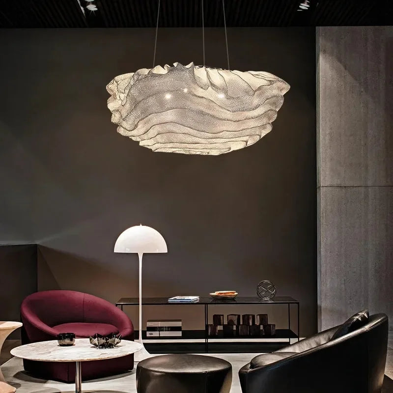 suspension led en acier inoxydable design nordique moderne décoratif intérieur - vue 4 sur 15