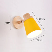 Modern minimalist nordic solid wood wall light