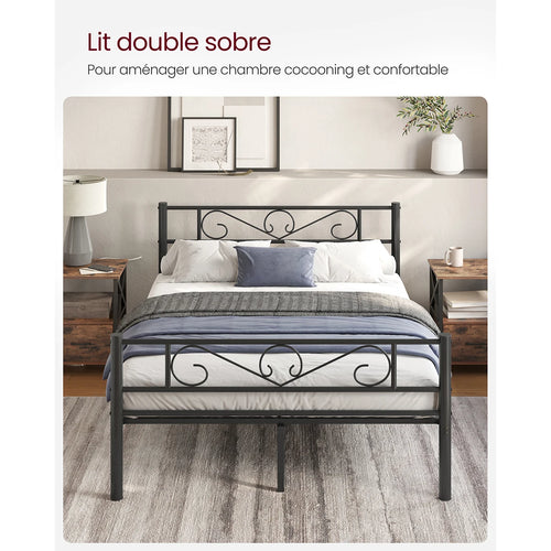 VASAGLE Single Bed Frame, Metal Bed Frame, Fits 90 x 190 cm Mattress, Easy Assembly, for Small Spaces, Guest Room - vue 3 sur 8