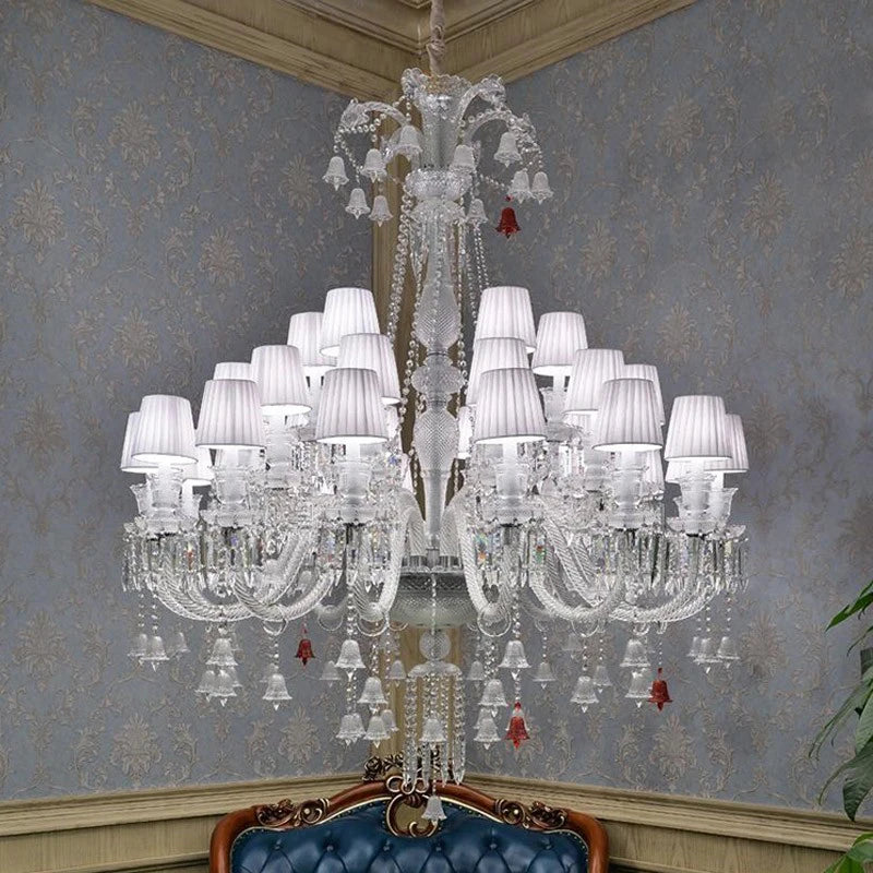 lustre en cristal transparent pour un éclairage élégant et raffiné - vue 6 sur 30
