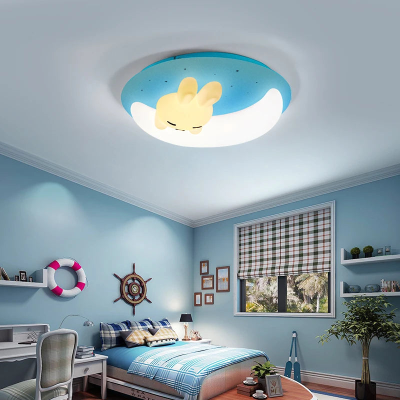 plafonnier led design nordique en forme de lapin luminaire décoratif d'intérieur - vue 6 sur 18