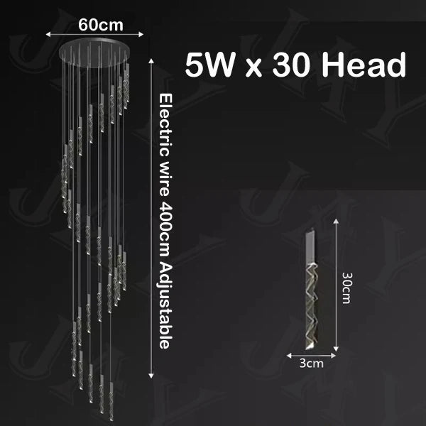 lustre en cristal de luxe à led pour un éclairage élégant