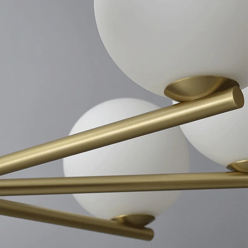 Luxury minimalist Nordic copper postmodern chandelier - vue 6 sur 9