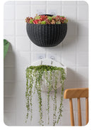 European Wall Mounted Hydroponic Plant Pot, Semi-Circular, Hanging Flower Basket, Balcony, Lazy Wall Mounted, No Drilling, Decor