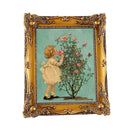 Rectangular retro gold resin photo frame. Wall relief with frame painting, combination of creative picture frame. Canvas album.