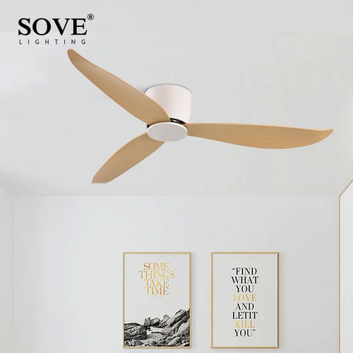 SOVE ventilateur de plafond blanc plancher bas Ultra mince 17 cm DC ventilateur de plafond avec télécommande ventilateurs de plafond simples sans lumière 220 V - vue 2 sur 14