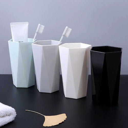 gobelet pour bain de bouche et brosse à dents en plastique solide - vue 2 sur 9