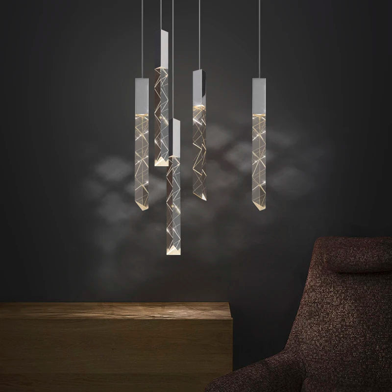 lustre moderne en cristal pour éclairage intérieur élégant - vue 5 sur 15