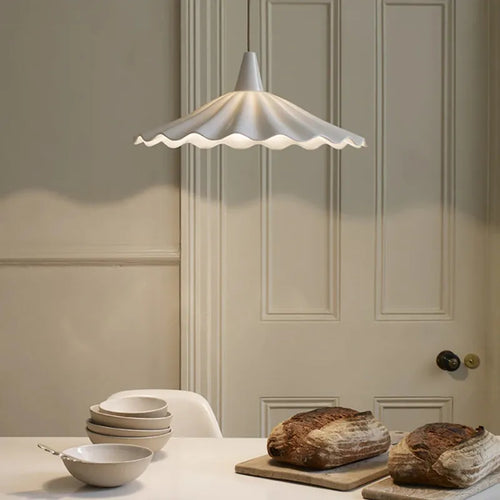 suspension LED 30 cm blanc en céramique style japonais - vue 7 sur 12