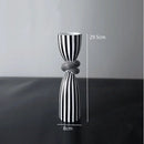 Black and White Striped Twisted Rope Knot Single Candle Holder, Resin, Dining Table Wedding Center Decoration, Modern Decoration