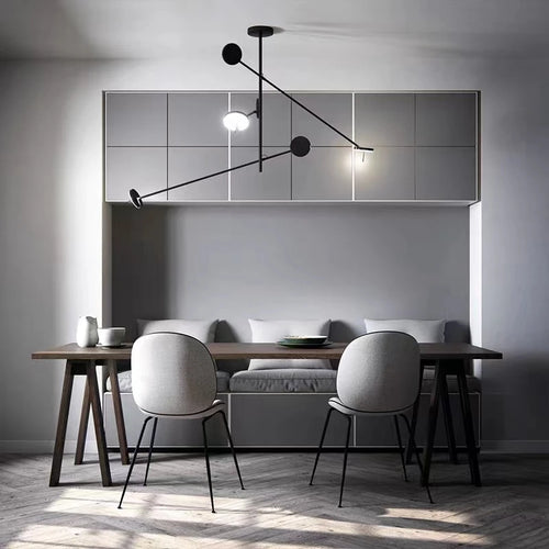 Minimalist black metal pendant light for interior decor - vue 3 sur 13
