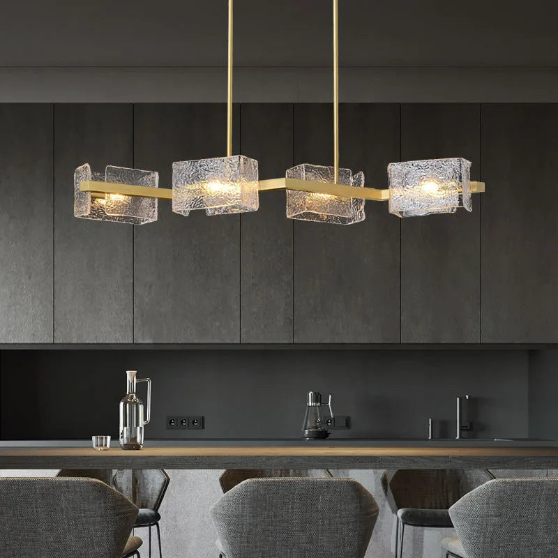 lustre en verre motif eau pour décoration intérieure style créatif - vue 3 sur 12