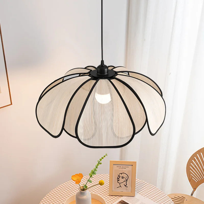 lustre abaca fait main en style rétro français led - vue 4 sur 11