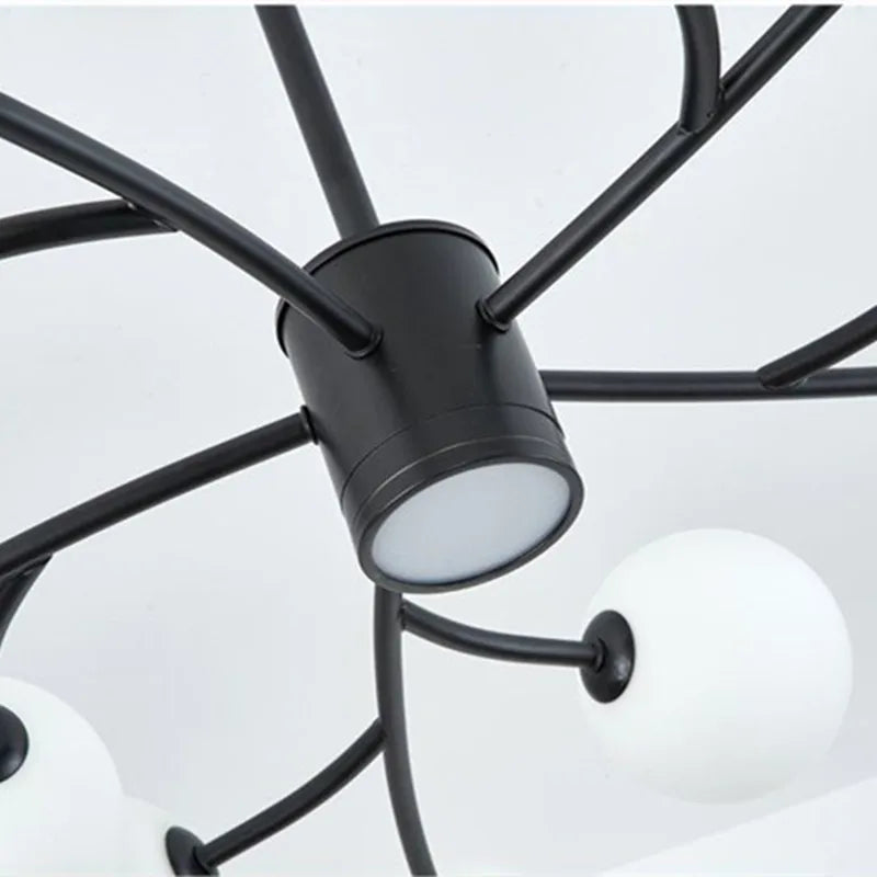 lustre nordique en verre led pour décoration de cuisine - vue 5 sur 14