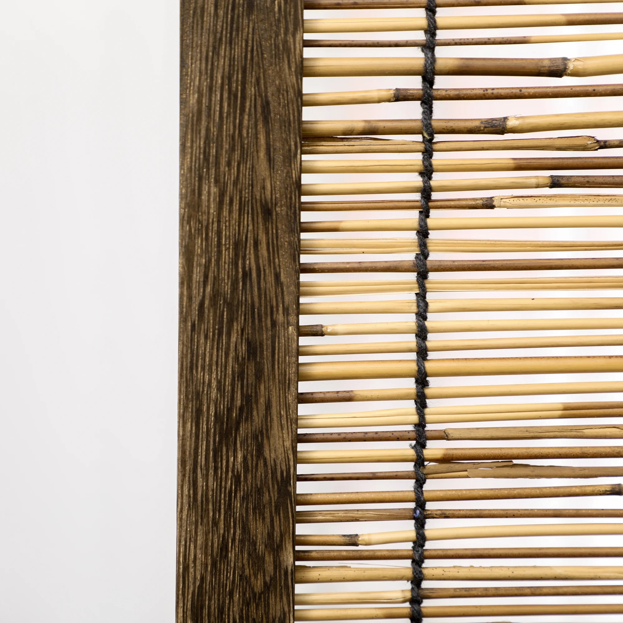 HOMCOM 4 panel folding wooden and Reed 160x1.8x170 cm Natural - vue 4 sur 7