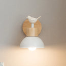 applique murale nordique en bois avec interrupteur décoratif oiseau
