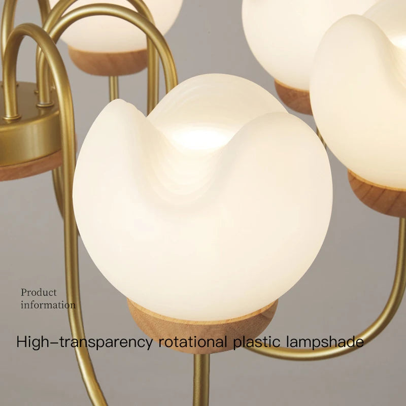 lustre nordique en bois massif pour décoration intérieure élégante - vue 6 sur 9