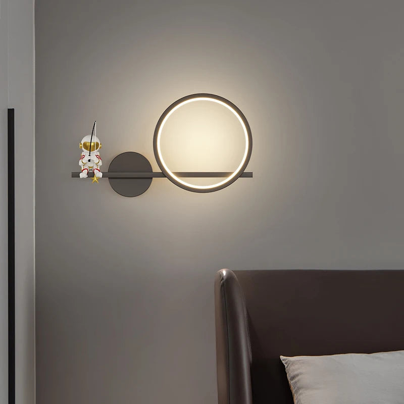 applique murale led astronaute lune planète style nordique 2022 - vue 6 sur 18