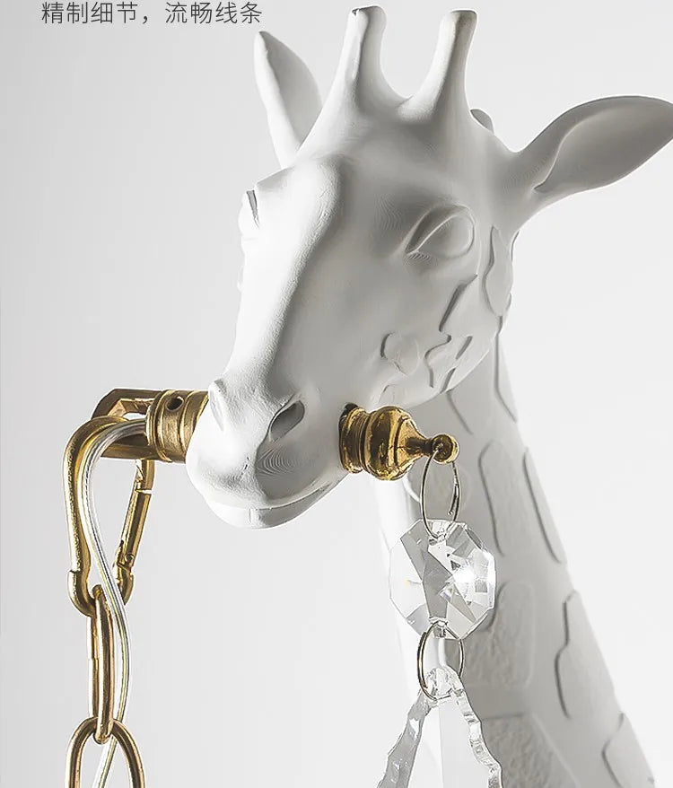 applique murale girafe en résine et cristal à led décorative - vue 5 sur 7