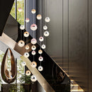 Modern minimalist long acrylic sphere chandelier for nordic villa