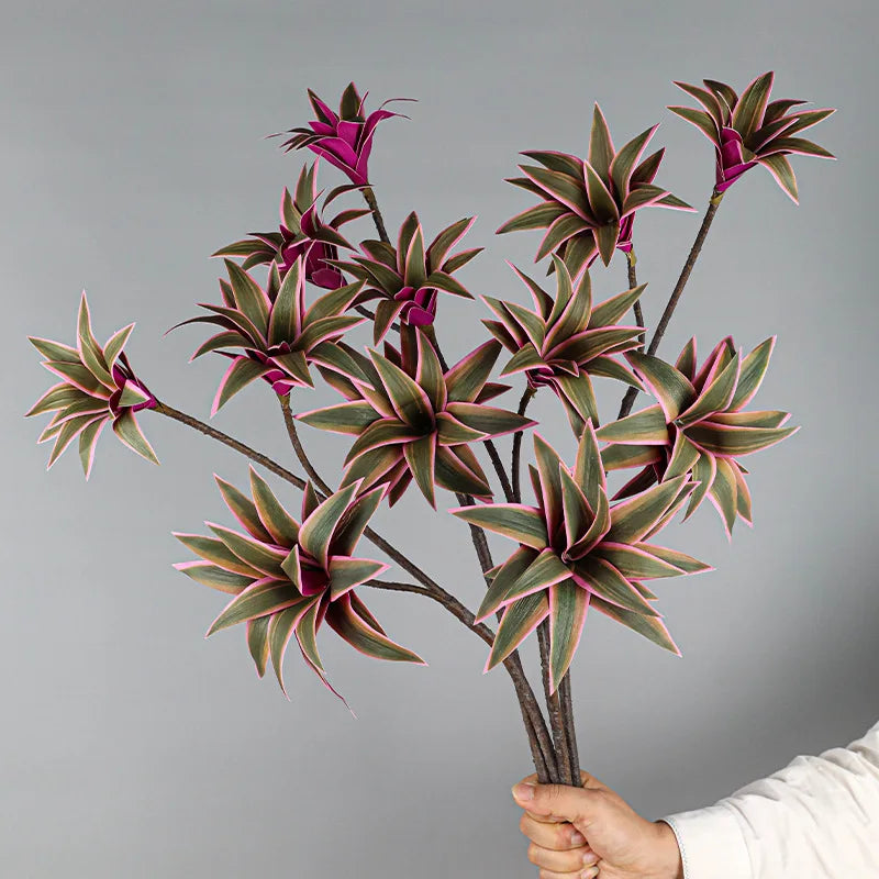 Large artificial lily branches with realistic foliage for decorations - vue 3 sur 6