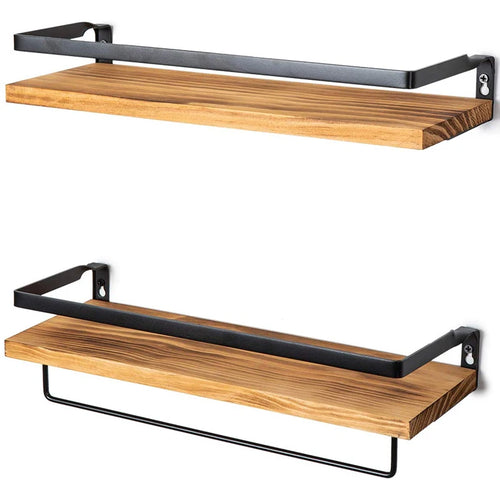 ABGH-Antique Floating Wall Shelves Floating Wall Shelves Wooden Floating Shelves-Kitchen, Bathroom And Bedroom Decorative Storag - vue 3 sur 6