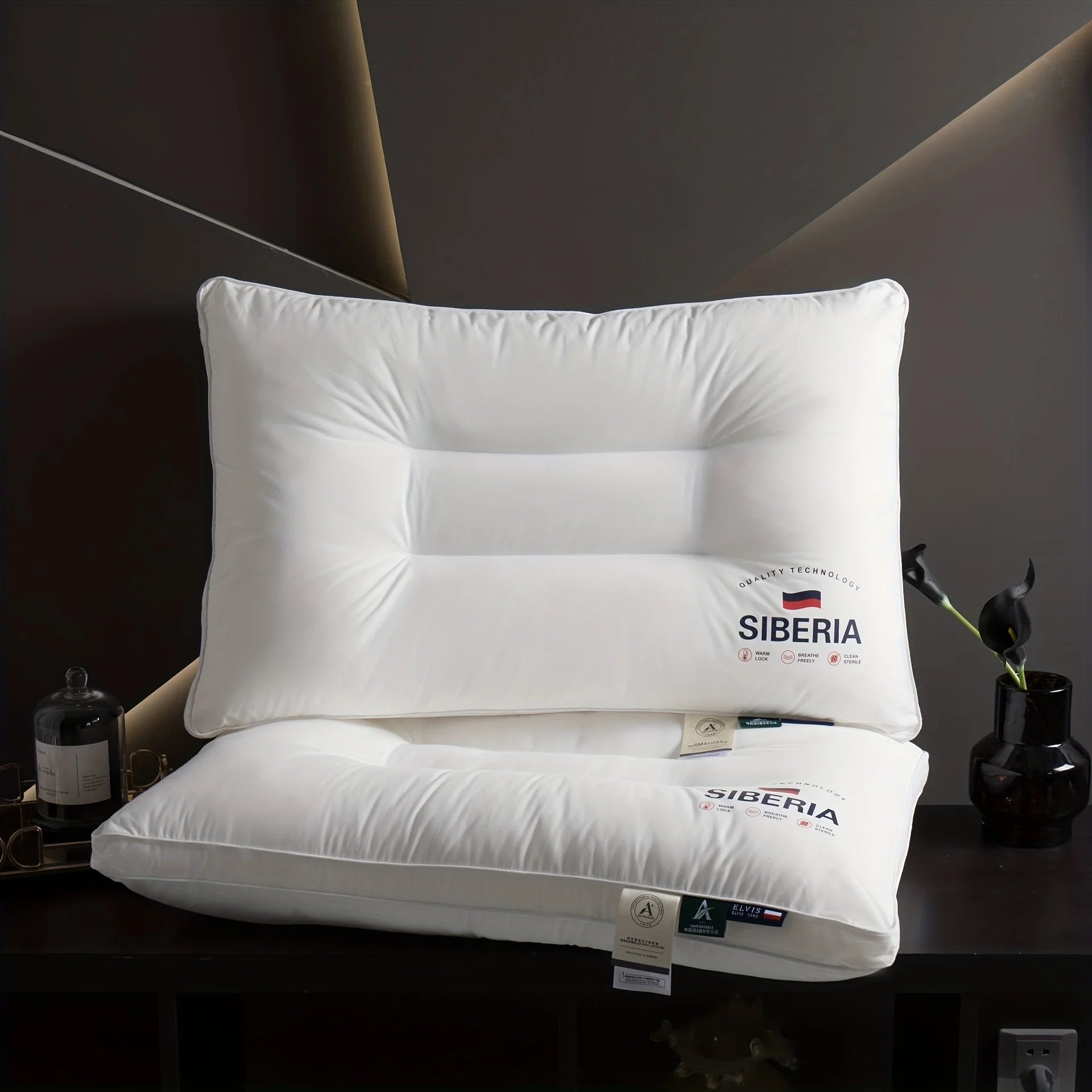 All Cotton Pillow with Thickened and Encrypted Core for Neck Protection, Available in 3 Heights, Bedroom Pillow, White - vue 6 sur 7