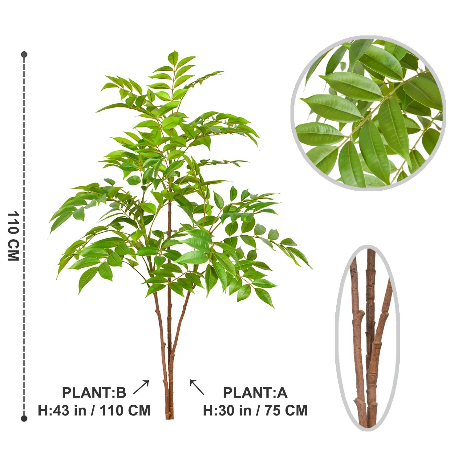 plantes artificielles grandes fausses branches pour décoration intérieure extérieure - vue 12 sur 14