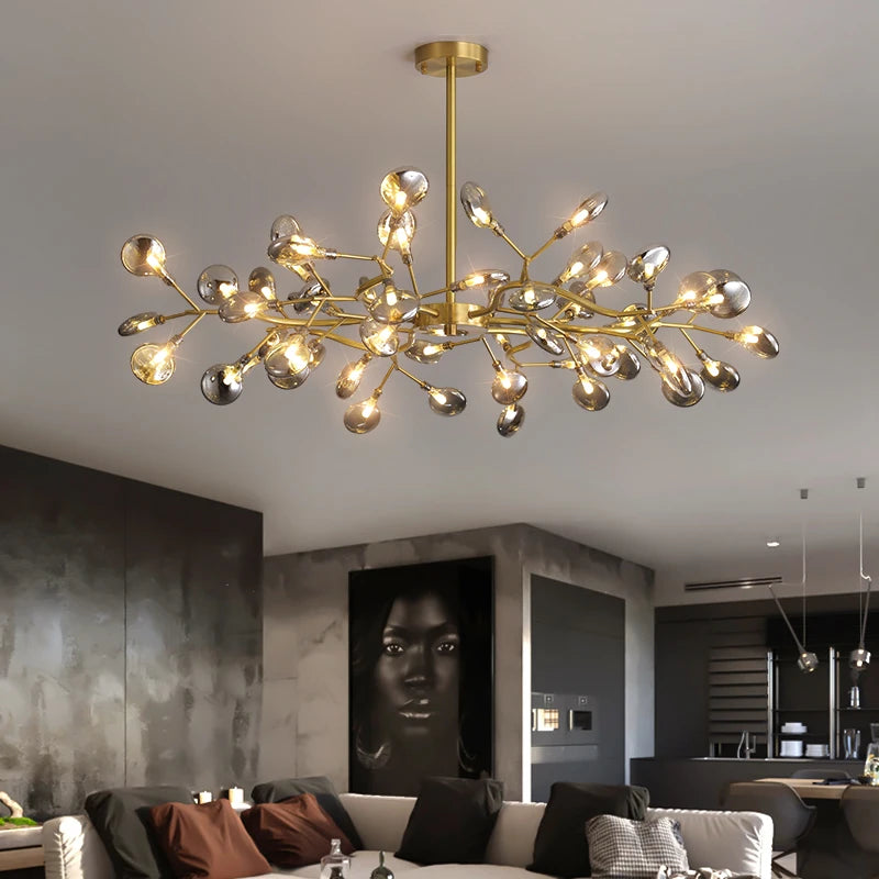 lustre moderne vintage luciole branche suspension éclairage - vue 4 sur 11