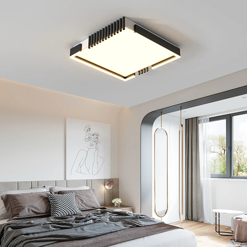 plafonnier led rectangulaire encastrable design nordique moderne - vue 6 sur 9
