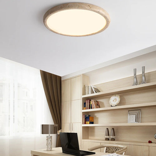 minimalist style natural stone LED ceiling light - vue 4 sur 7