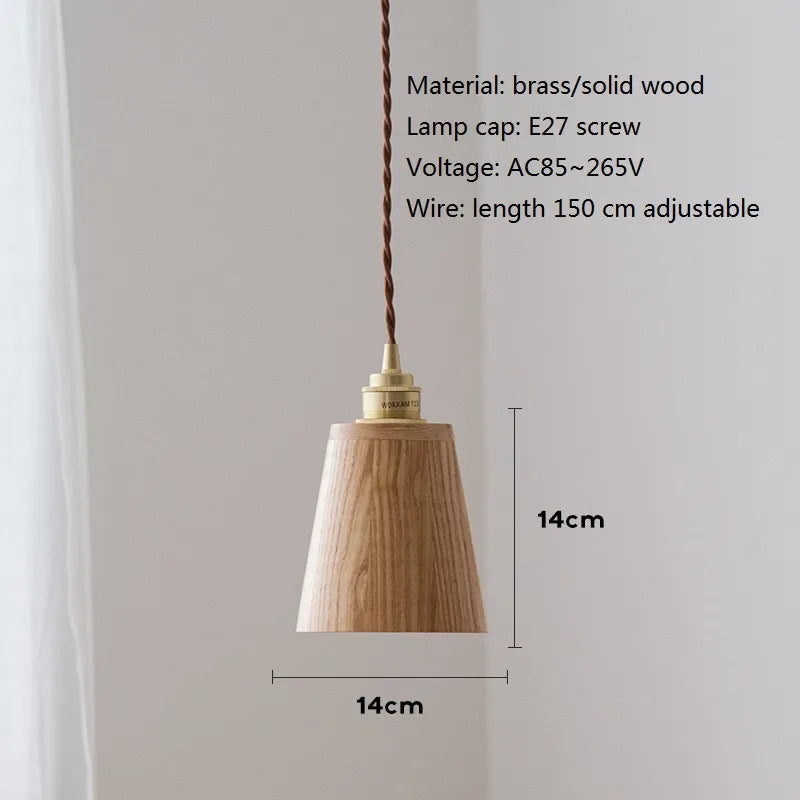 loft bois led suspension abat-jour moderne décoration maison éclairage - vue 3 sur 8