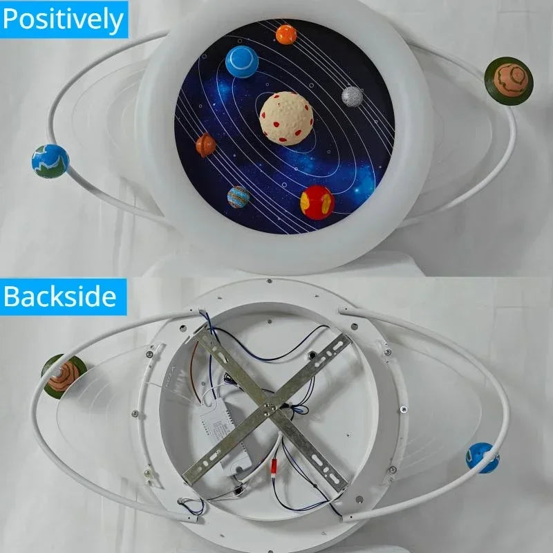 plafonnier sandyha pour enfants avec astronautes et planètes led - vue 8 sur 11