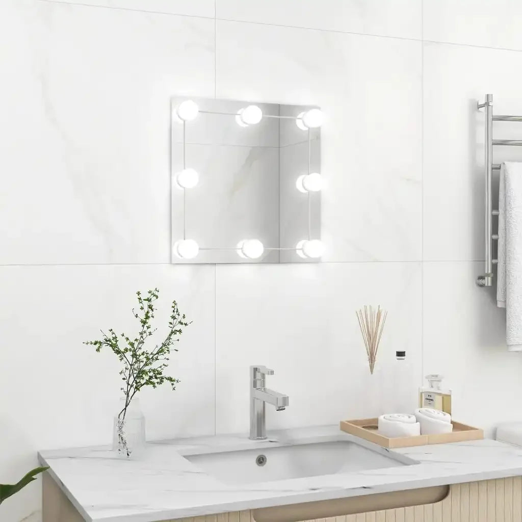 miroir mural carré avec lumières led pour décoration intérieure - vue 8 sur 7