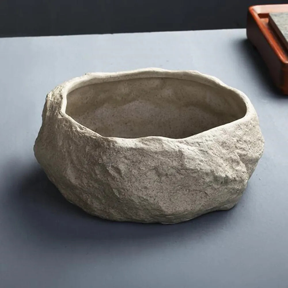 Ceramic Rock Mud Imitation Stone Tea Washing Pen Wash Tea Cups, Household Tea Set Accessories, Extra Large Basin - vue 4 sur 11