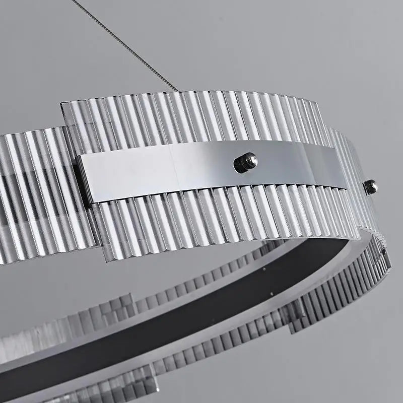 Minimalist decorative striped glass chandelier for interiors - vue 5 sur 7