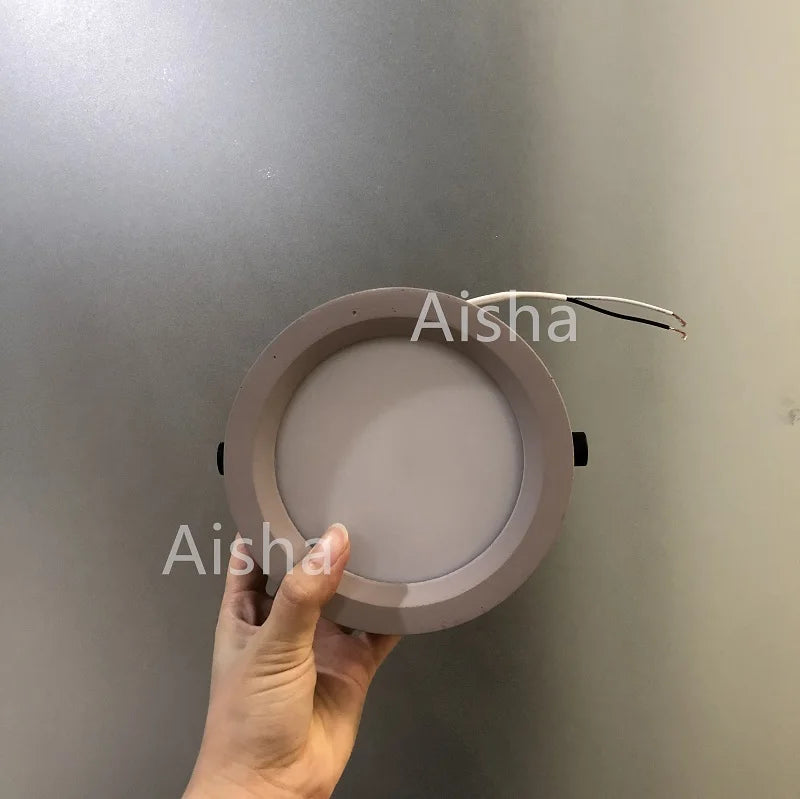 plafonnier rond en ciment style industriel pour tous espaces - vue 7 sur 8
