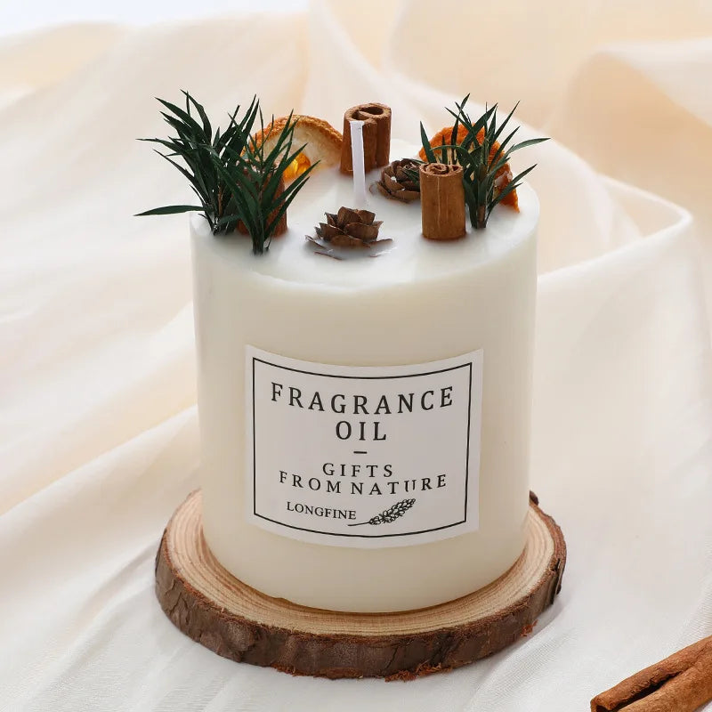 bougies parfumées romantiques en cire de soja avec fleurs séchées - vue 2 sur 10
