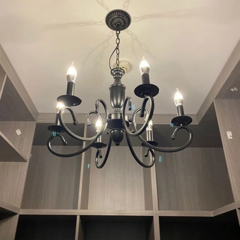 lustre rétro européen créatif en fer pour décoration intérieure - vue 3 sur 11