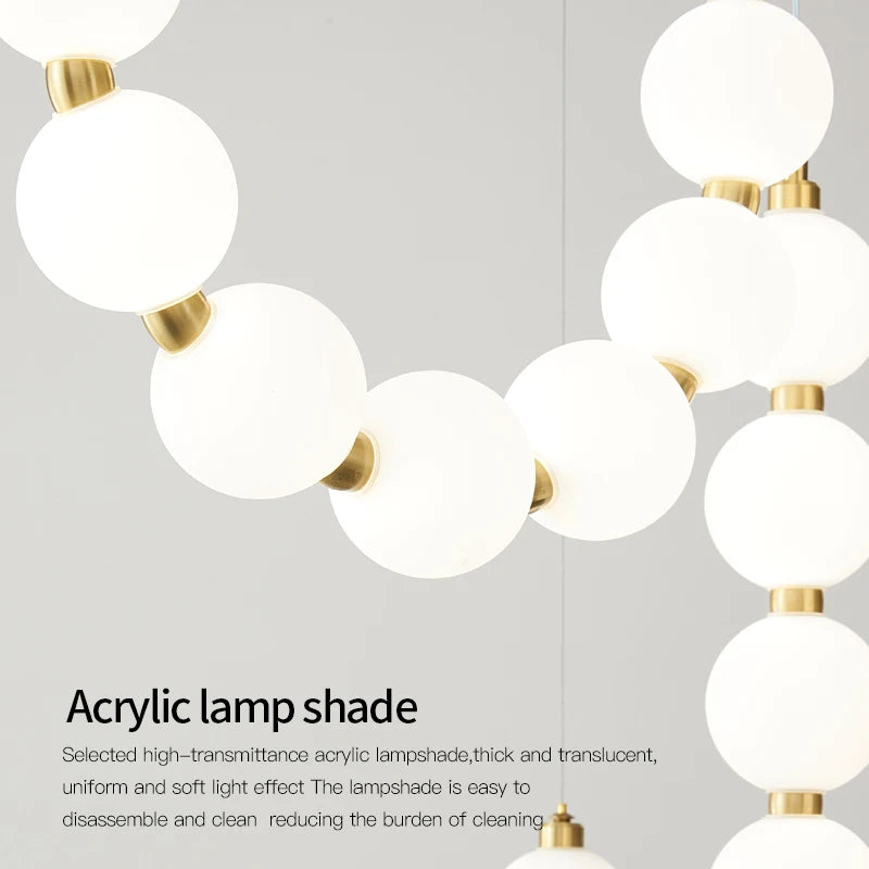 lustre français moderne en cuivre design bar lumière mode duplex simple - vue 5 sur 28