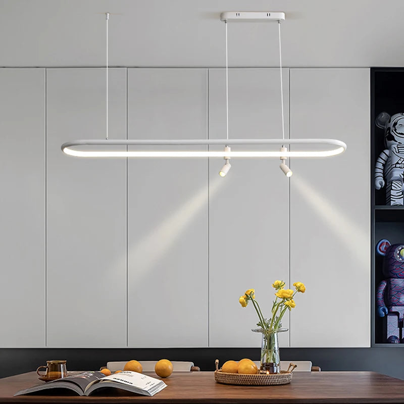Lustre LED pour éclairage intérieur avec spot - vue 6 sur 12