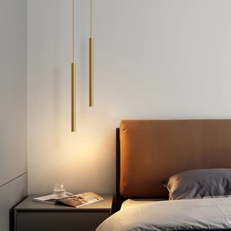 suspension moderne à tube long en led pour décoration intérieure luxe - vue 7 sur 30
